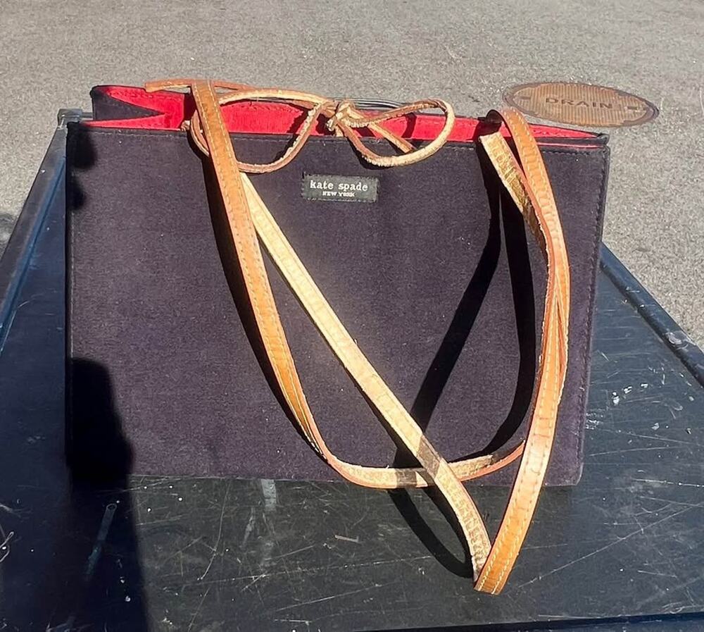 Vintage Kate Spade New York Black Velvet Small Tote Bag